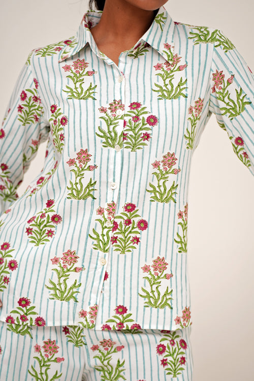Sooti Syahi Bloom Cascade Hand Block Printed Co-Ord Set
