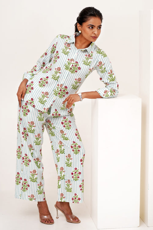 Sooti Syahi Bloom Cascade Hand Block Printed Co-Ord Set