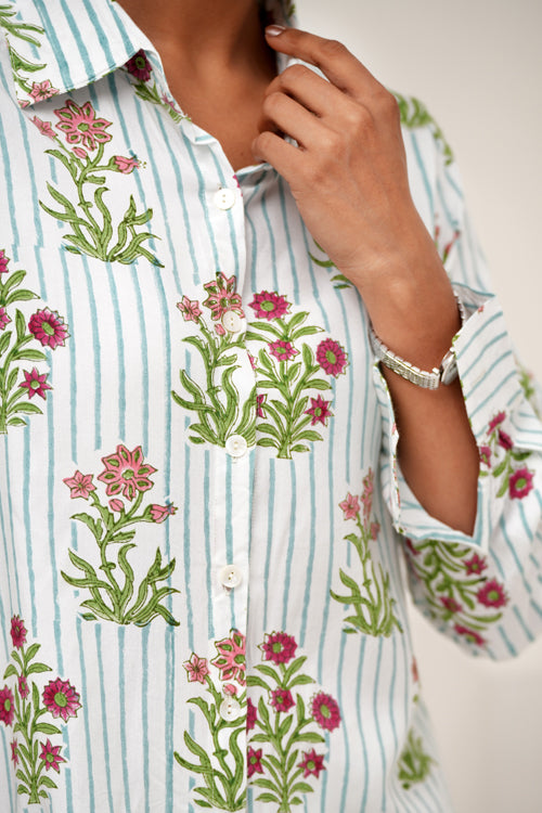 Sooti Syahi Bloom Cascade Hand Block Printed Co-Ord Set
