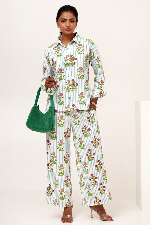 Sooti Syahi Bloom Cascade Hand Block Printed Co-Ord Set