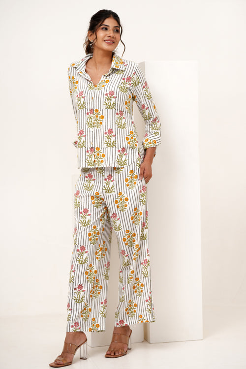 Sooti Syahi Melody Cascade Hand Block Printed Co-Ord Set