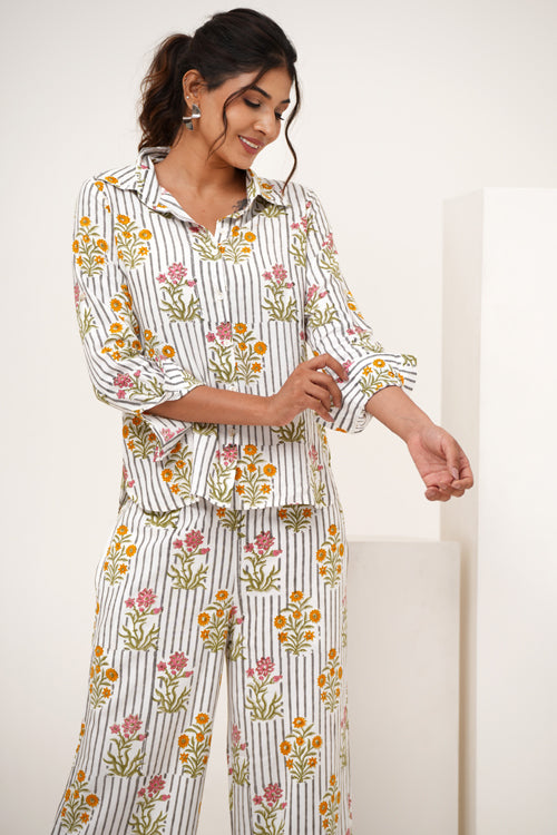 Sooti Syahi Melody Cascade Hand Block Printed Co-Ord Set