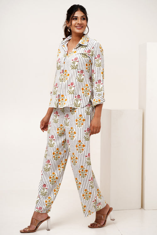 Sooti Syahi Melody Cascade Hand Block Printed Co-Ord Set