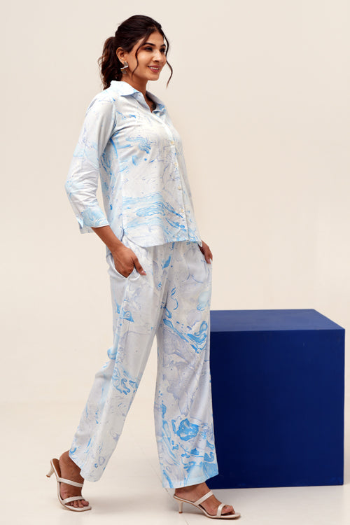 Sooti Syahi Marbled Opulence Hand Marble Printed Co-Ord Set