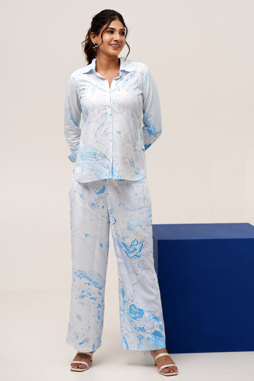 Sooti Syahi Marbled Opulence Hand Marble Printed Co-Ord Set