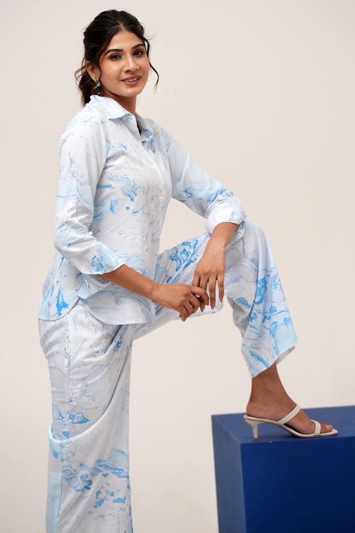 Sooti Syahi Marbled Opulence Hand Marble Printed Co-Ord Set