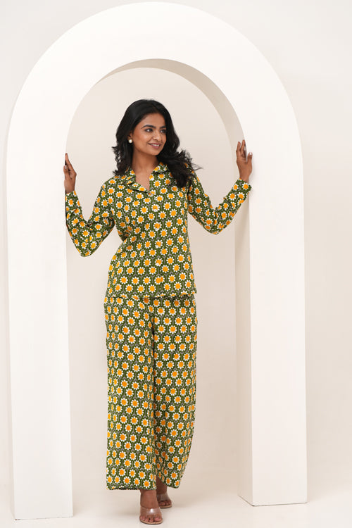 Sooti Syahi Garden Party Hand Block Printed Co-Ord Set