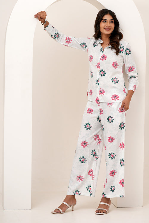 Sooti Syahi Floral Bloom Duo Hand Block Printed Co-Ord Set