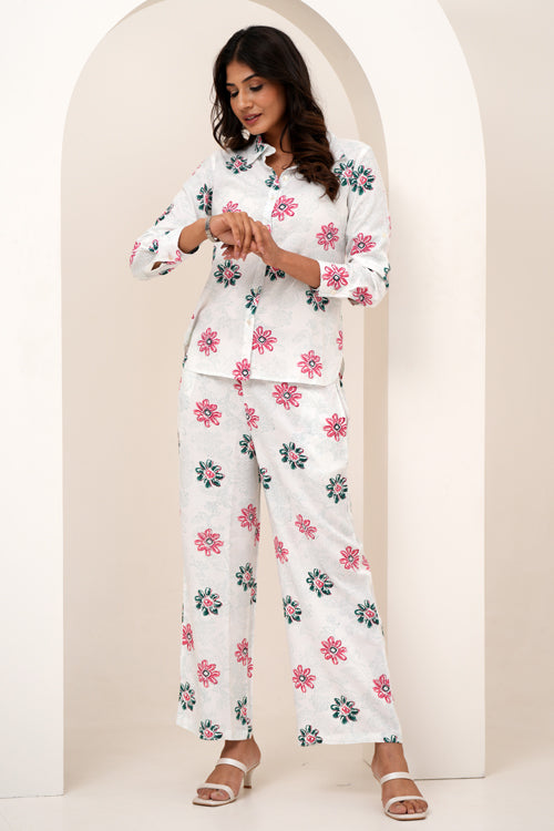Sooti Syahi Floral Bloom Duo Hand Block Printed Co-Ord Set
