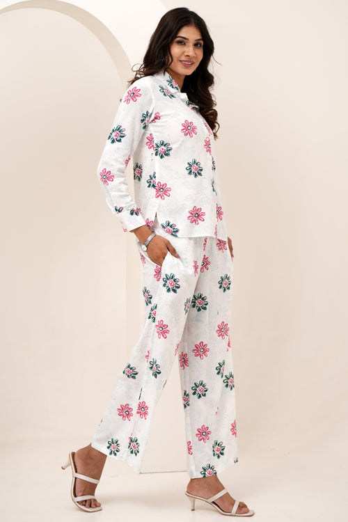 Sooti Syahi Floral Bloom Duo Hand Block Printed Co-Ord Set