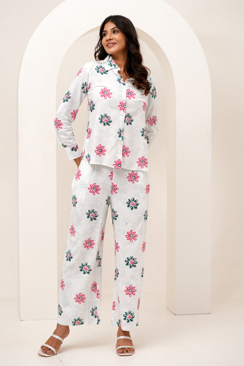 Sooti Syahi Floral Bloom Duo Hand Block Printed Co-Ord Set