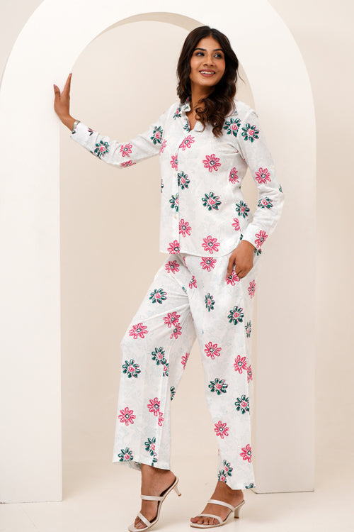Sooti Syahi Floral Bloom Duo Hand Block Printed Co-Ord Set