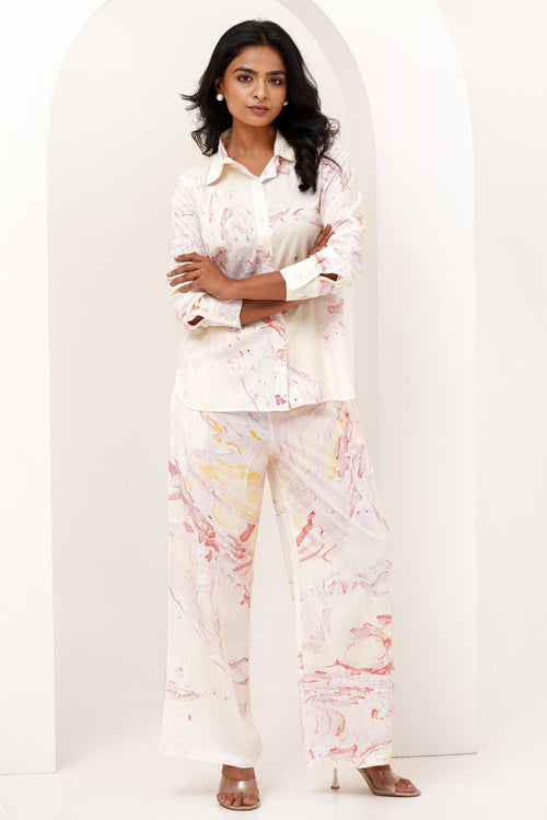 Sooti Syahi Stone Essence Hand Marble Printed Co-Ord Set