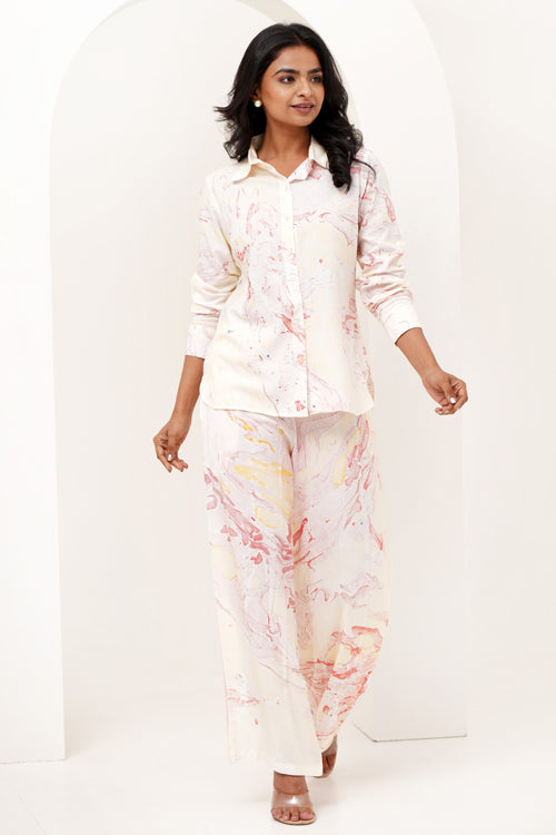 Sooti Syahi Stone Essence Hand Marble Printed Co-Ord Set