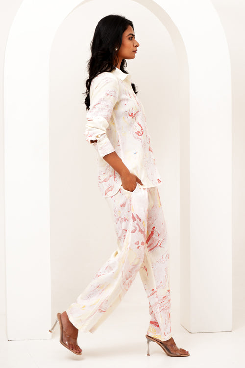 Sooti Syahi Stone Essence Hand Marble Printed Co-Ord Set