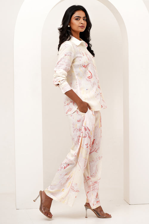Sooti Syahi Stone Essence Hand Marble Printed Co-Ord Set