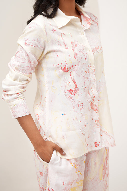 Sooti Syahi Stone Essence Hand Marble Printed Co-Ord Set