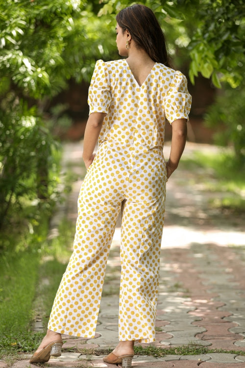 Sooti Syahi Cape Gooseberries Hand Block Printed  Jumpsuit