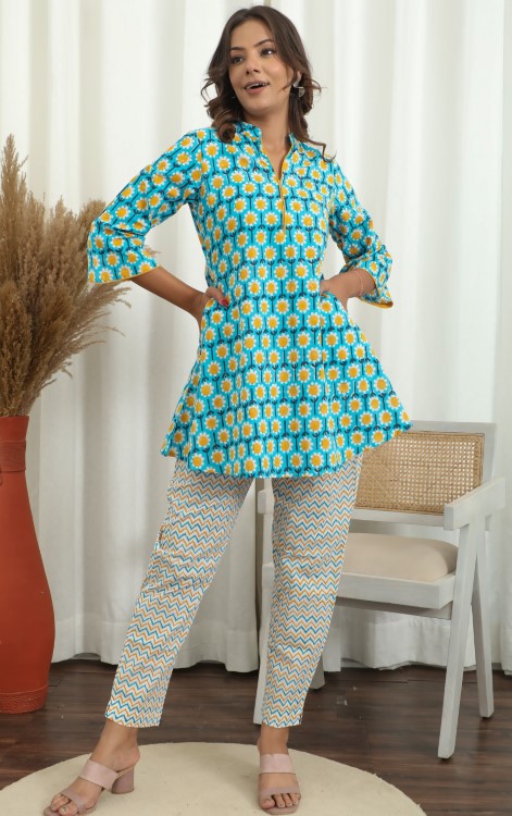 Sootisyahi ' Florixa ' Hand Block Printed Co-Ord Set