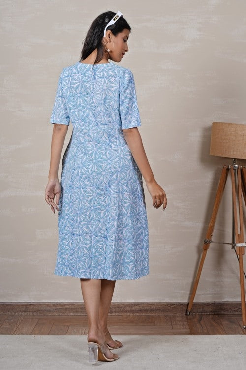 Sooti Syahi Cinderella Hand Block Printed Dress