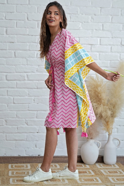 Sooti Syahi Sugar Rush Hand Block Printed Kaftan