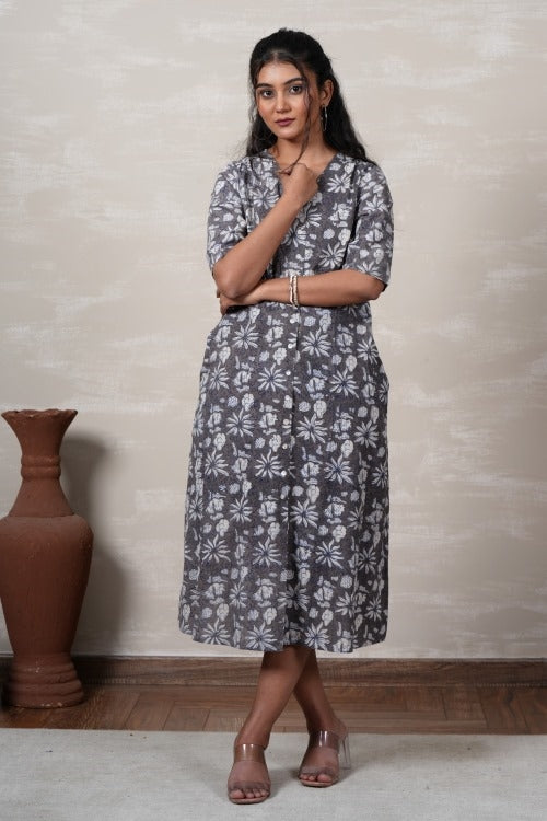 Sooti Syahi Raya Hand Block Printed Dress