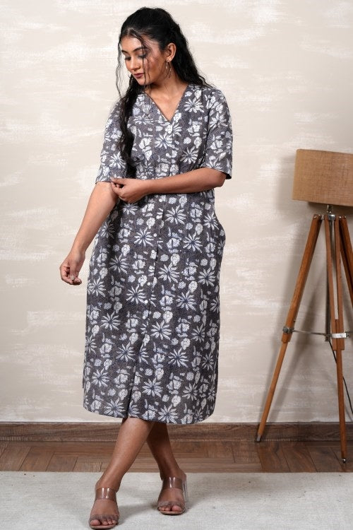 Raya Hand Block Printed Dress