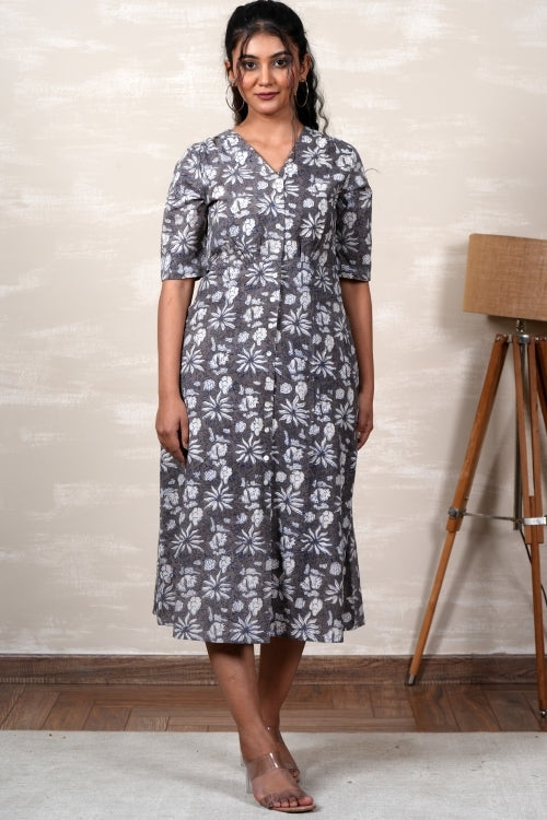 Sooti Syahi Raya Hand Block Printed Dress