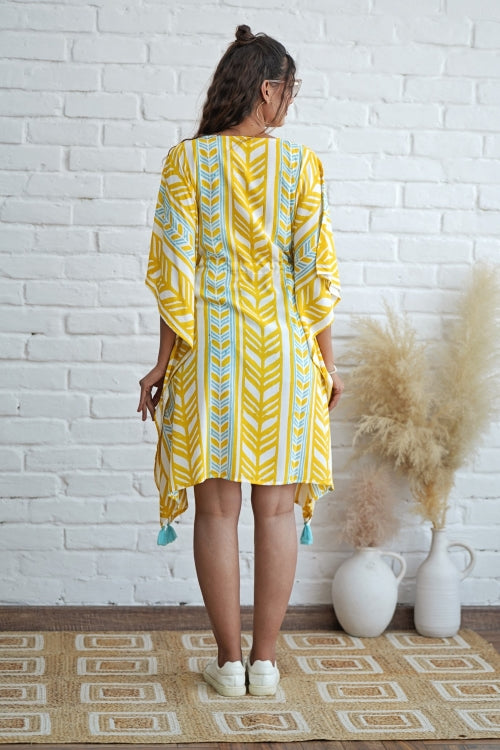 Sooti Syahi Sweet Swrills Hand Block Printed Kaftan
