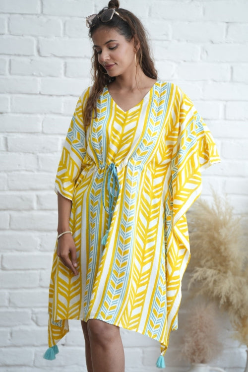 Sooti Syahi Sweet Swrills Hand Block Printed Kaftan