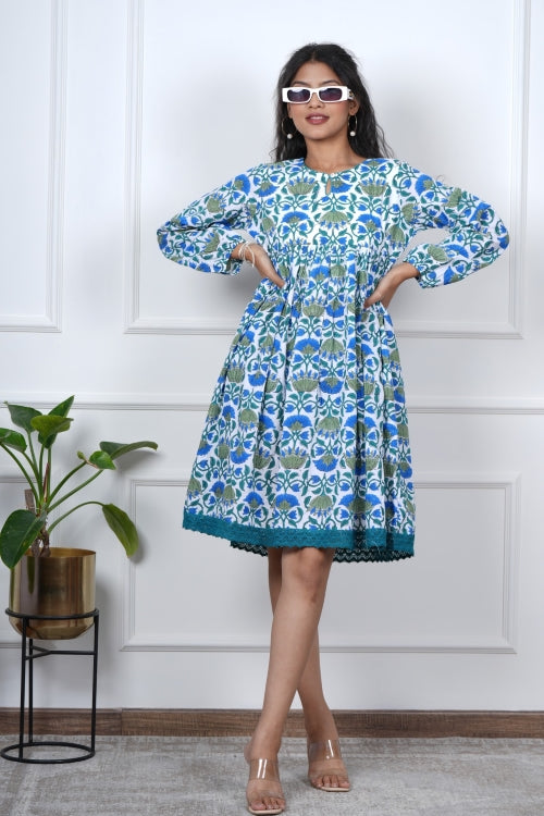 Sooti Syahi Petal Perfection Hand Block Printed Dress