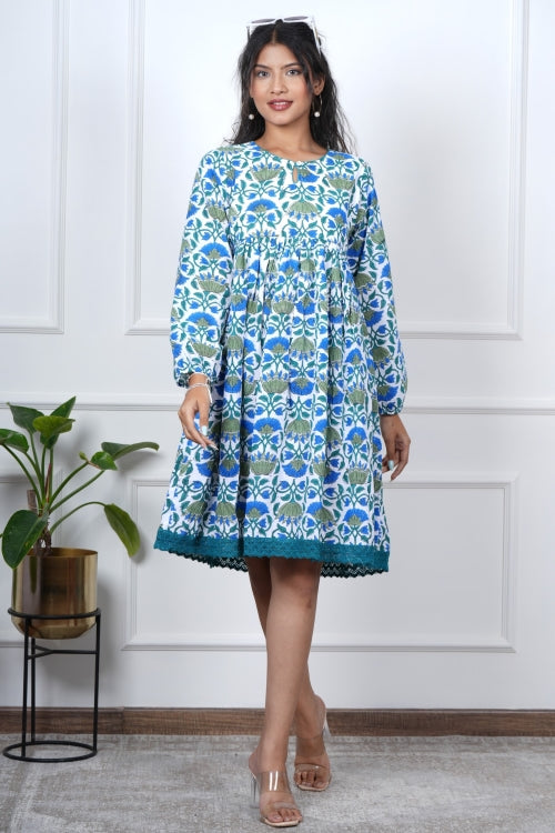 Sooti Syahi Petal Perfection Hand Block Printed Dress