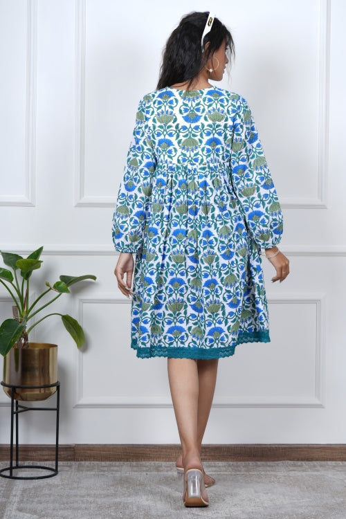 Sooti Syahi Petal Perfection Hand Block Printed Dress
