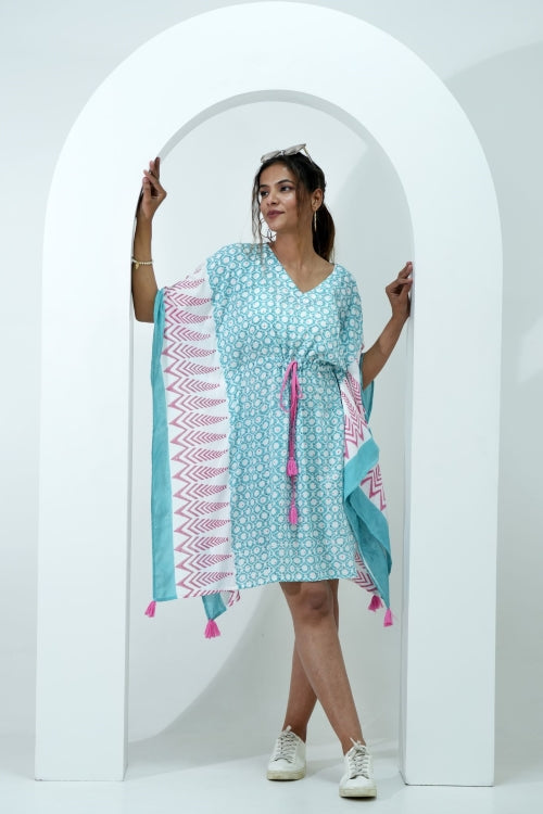 Sooti Syahi Sugary Chic Hand Block Printed Kaftan