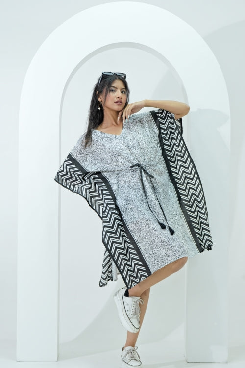 Sooti Syahi Sprinkles Hand Block Printed Kaftan