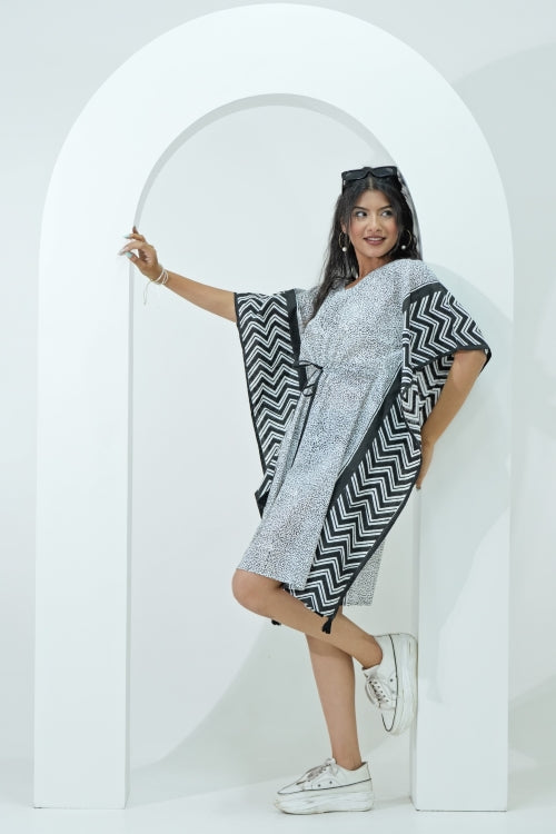Sooti Syahi Sprinkles Hand Block Printed Kaftan