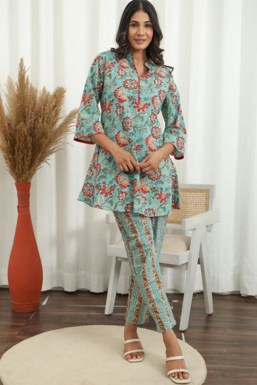 Sootisyahi ' Petalove ' Hand Block Printed Co-Ord Set
