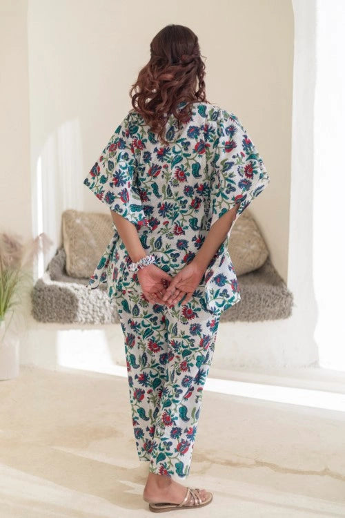 Sootisyahi -Garden-Retreat-Hand-Block-Printed-Kaftan-Set