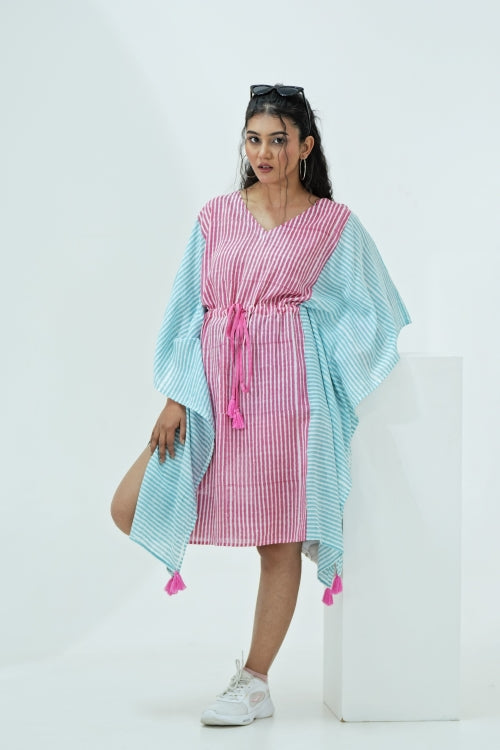 Sooti Syahi Sugarplum Hand Block Printed Kaftan