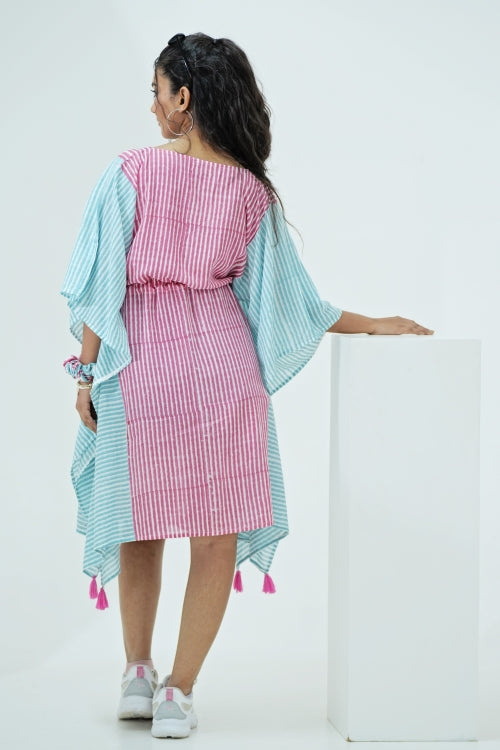 Sooti Syahi Sugarplum Hand Block Printed Kaftan