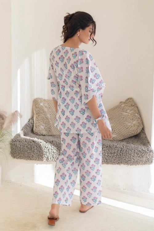 Sootisyahi -Pastel-Bloom-Cotton-Kaftan-Set