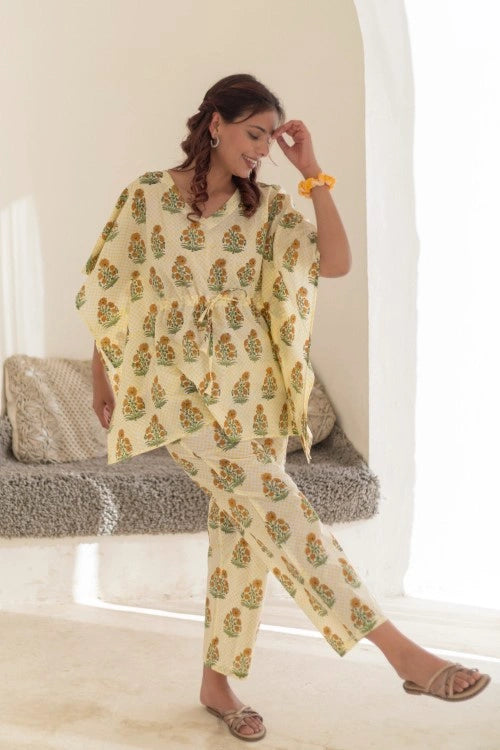 Sootisyahi -Sunshine-Motifs-Cotton-Kaftan-Set