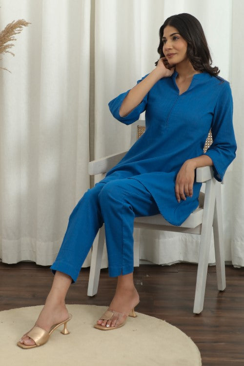 Sootisyahi ' Blue Oasis ' Cotton Co-Ord Set