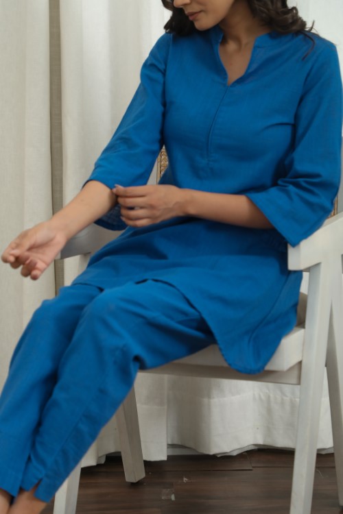 Sootisyahi ' Blue Oasis ' Cotton Co-Ord Set