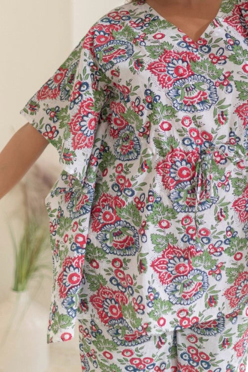 Sootisyahi -Floral-Serenity-Cotton-Kaftan-Set