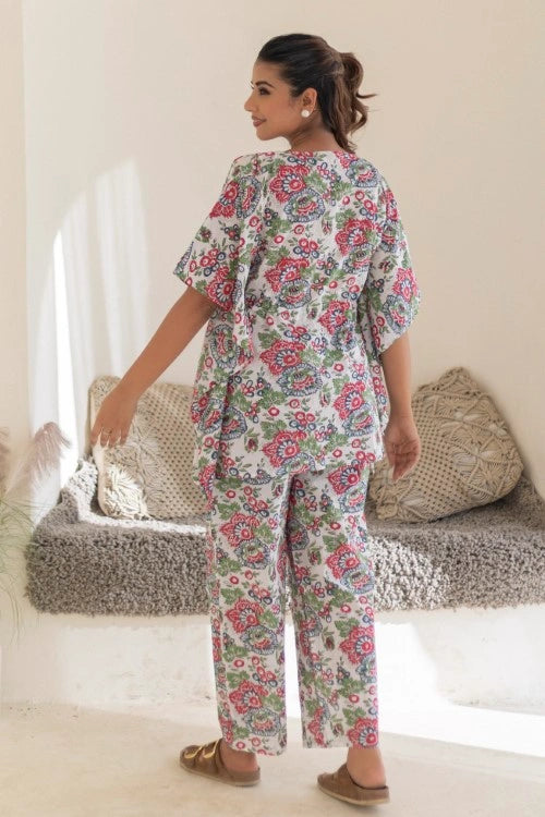 Sootisyahi -Floral-Serenity-Cotton-Kaftan-Set