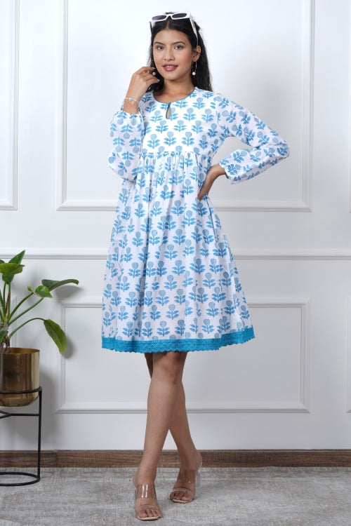 Sooti Syahi Poppy Passion Hand Block Printed Dress