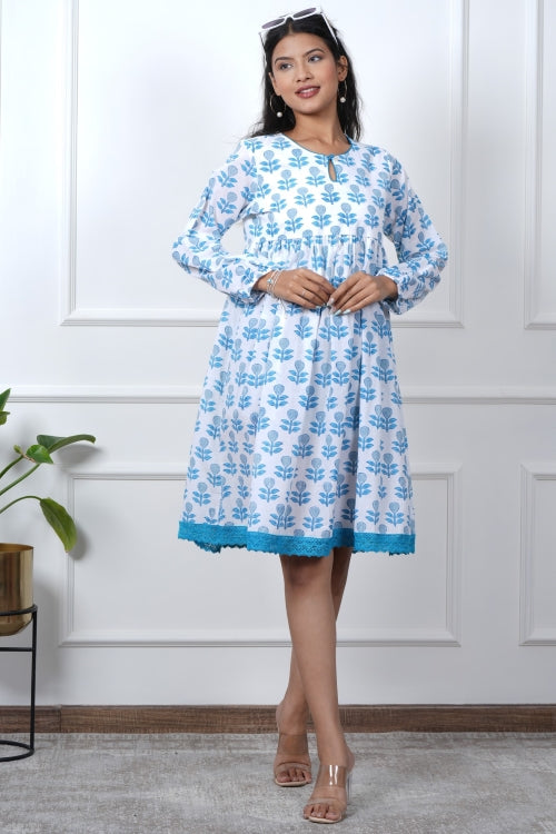 Sooti Syahi Poppy Passion Hand Block Printed Dress