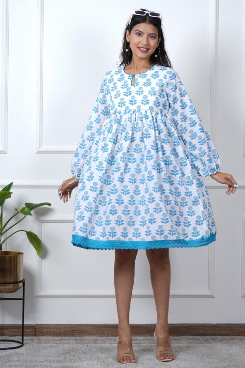 Sooti Syahi Poppy Passion Hand Block Printed Dress