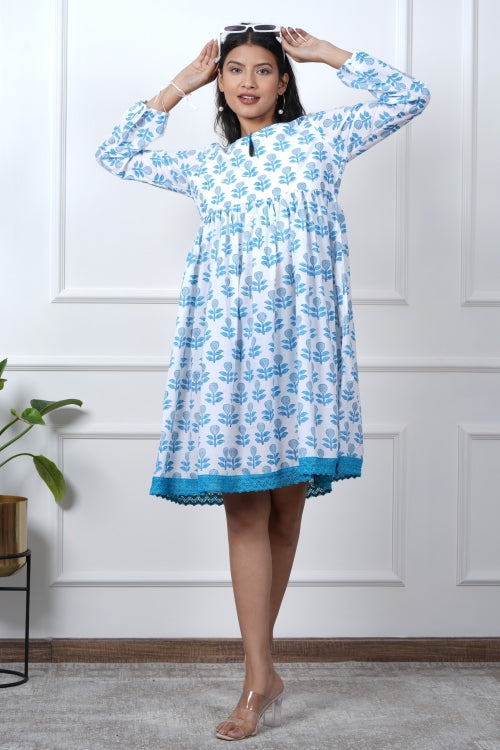 Sooti Syahi Poppy Passion Hand Block Printed Dress